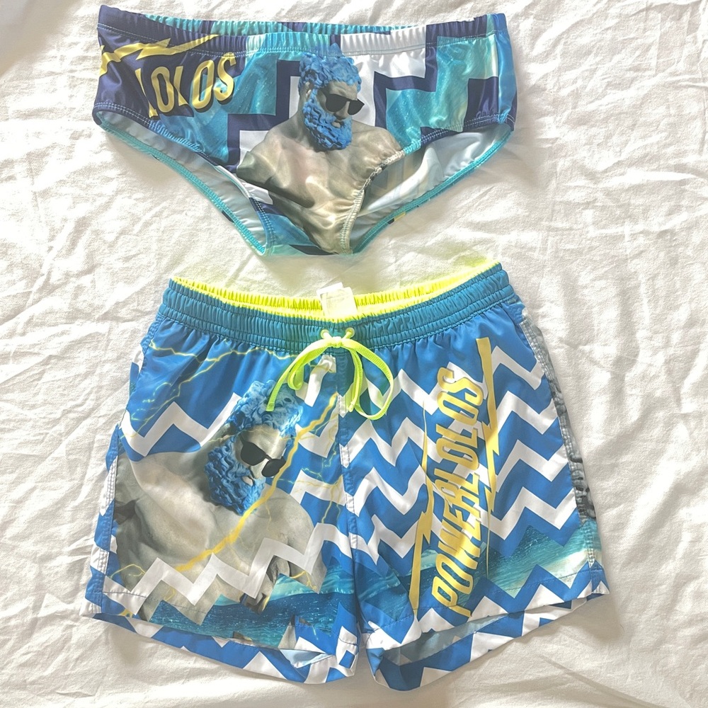 Mens Swimsuit Lined Shorts & Matching Men’s Bikini Combo Set